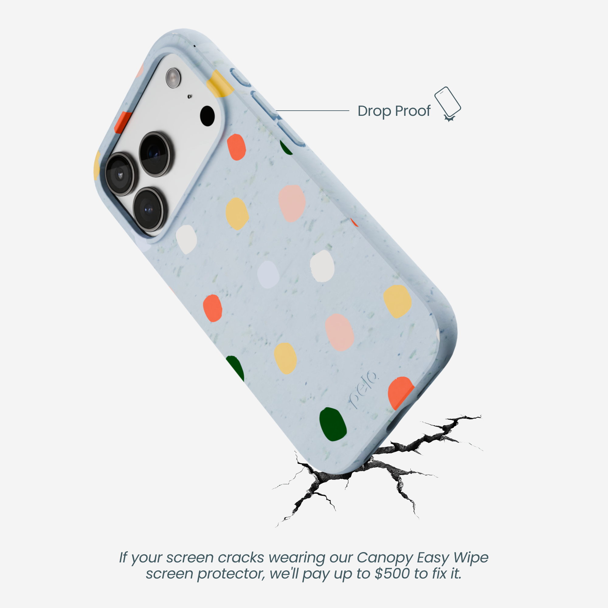 RAINBOW-DOTS_IP17P_PowderBlue_DropProof-Specs