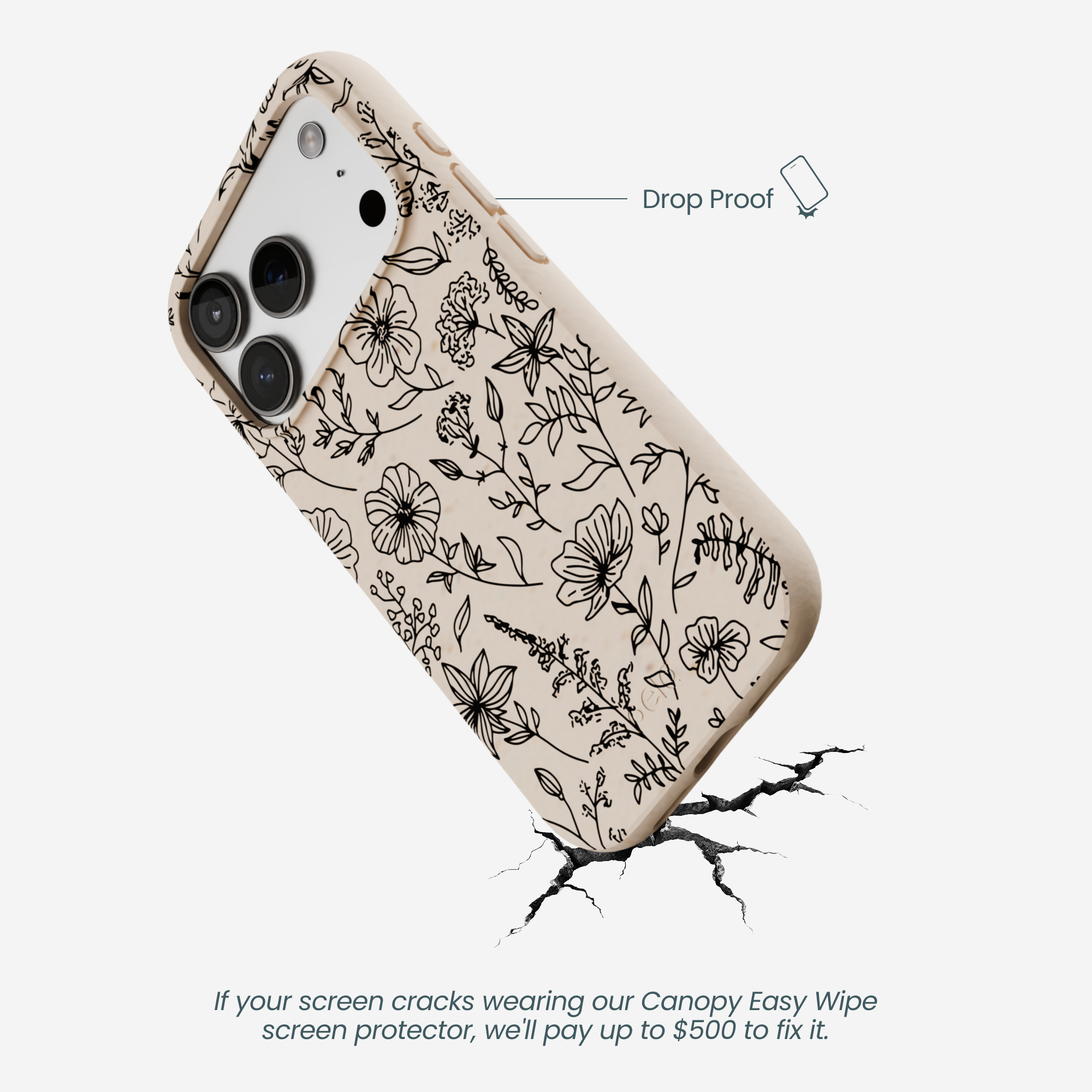 WILD-FLOWER_IP17P_Seashell_DropProof-Specs